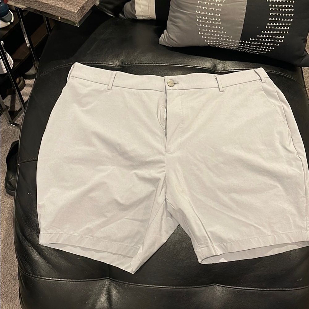 White Flat Front Tailored Shorts